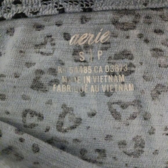 NEW Aerie Blue Heart Leopard Print T-shirt Dress Knot Front Size S - Picture 6 of 11